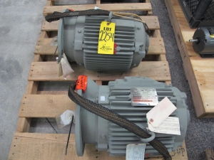 LOT (2) MOTORS, VALVE ACTUATOR TYPE, 9.9 HORSEPOWER, 460 VOLT, 3 PHASE, 60 HERTZ ELEC RATING, 150 FT LB START TORQUE, 1725 RPM, EB256TYFRAME, 14.0 AMPS, RH INSULATION CLASS, 15 MIN DUTY. WITH ALUMINUM ROTOR BARS. MATERIAL CODE HAS BEEN MADE KEY 44 TO EVALUATE ANY DIFFERENCES IN INSTALLED NAMEPLATE DATA AND REPLACEMENT, SUCH AS FRAME, AMPS, HORSEPOWER AND SPEED. REFERENCE REQUISITION 7387, PART # R-504-E04-080000A20 (W-44) LOADING & HANDLING FEE $15-
